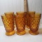 Set of 6 Vintage Whitehall Colony Amber Footed Tumblers