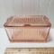 Vintage Pink Glass Refrigerator Dish with Lid