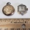 Vintage Gold Tone Locket and Watch Pendant with Clear Stones