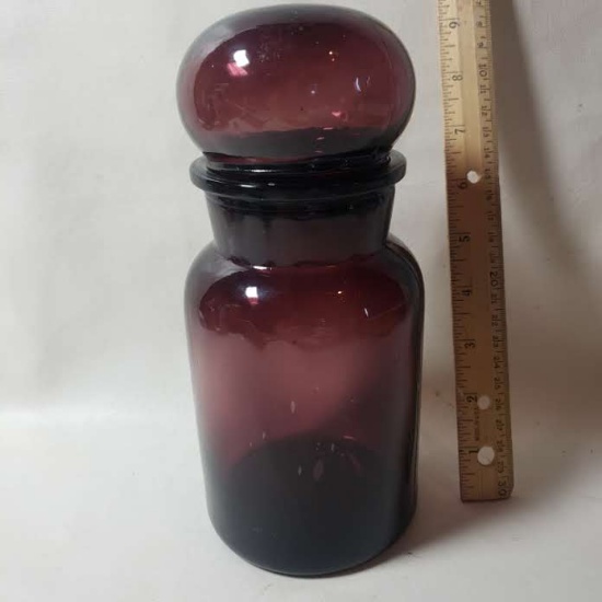 Vintage Purple Bubble Top Apothecary Jar