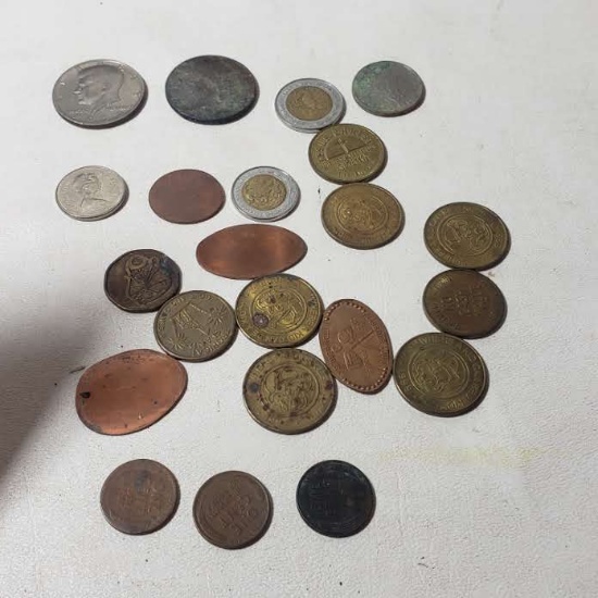 Assorted Lot of Coins and Tokens
