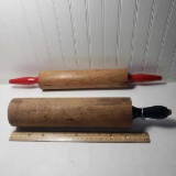 Lot of 2 Vintage Wood Rolling Pins