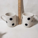 Lot of 2 Kate Spade By Lenox Polka Deco Dot Mugs