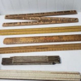 Lot of Vintage Wood Rulers