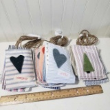 3 Bundles of Handmade Quilted Tags