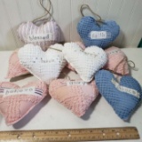 Lot of 10 Handmade Quilted Heart Tags