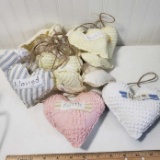 Lot of Handmade Quilted Heart Tags