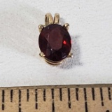 14K Gold Pendant with Ruby Red Stone