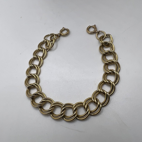 Gold Tone Double Large Link Bracelet