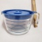 Vintage XL Blue Pyrex Glass 8 Cup Measuring Mixing Bowl with Lid - M-640