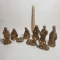 Ceramic Nativity Pieces Painted Gold