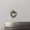 14K Gold Heart Shaped Pendant with Clear Stones