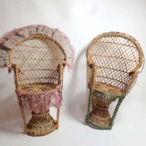 Pair of Peacock Doll Chairs or Plant Stands