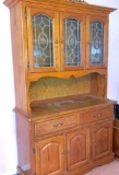 2 Piece Lighted Veneer Hutch