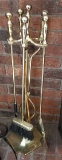 Brass Tone Fireplace Tool Set