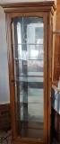 Lighted Curio Case with Glass Shelves