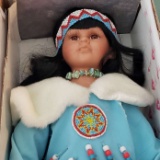 American Indian Porcelain Doll in Box