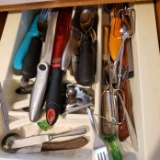 2 Kitchen Drawers of Assorted Utensils