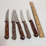 Lot of 5 Corning Cutlery Steak Knives