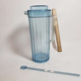 Vintage Tupperware Preludio Blue Pitcher and Lid with Stir