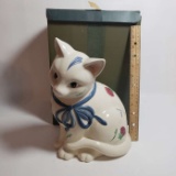 Lenox Poppies on Blue Kitten Cookie Jar