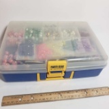 Storage Container Filled with Assorted Beads