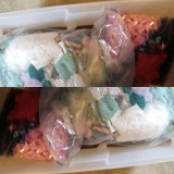 2 Totes of Assorted Ribbon and Material