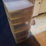 Plastic Storage Container and Assorted Contents