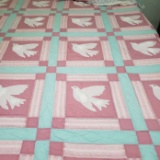 Queen Size Dove Quilted Bedspread with 2 Shams