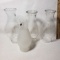 Lot of 4 Glass Chimneys -1 Etched 50TH