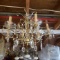 Gold Tone Chandelier with Crystals