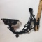 Antique Cast Iron Oil Lamp Holder Wall Sconce