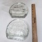 Set of Vintage Blenko Clear Glass Sailing Ship Bookends