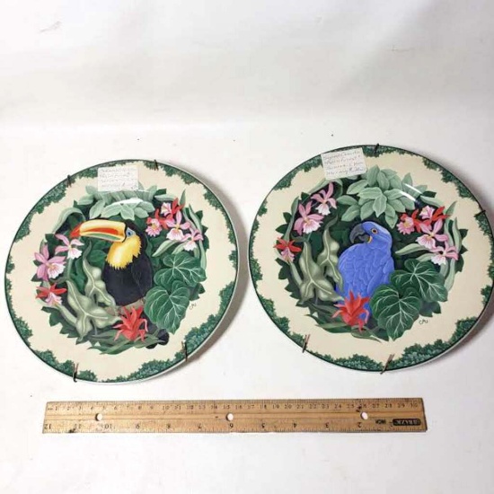 Lot of 2 Oneida Rainforest Series Plates with Hangers