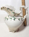 Beautiful Dresden Rococo Stradtlensfeld Pitcher with Gilt Accent