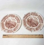 Lot of 2 Vintage Alfred Meakin Fairwinds Plates with Hangers