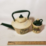 Vintage Metlox Tea Kettle and Jam or Honey Jar