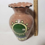 Ipao Mexico Pottery Vase with Ruffled Edge