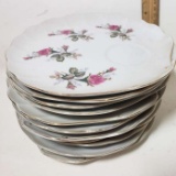 Lot of 11 Rose Design Lunch Trays