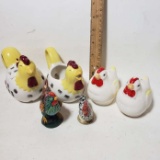 Decorative Chicken Lot - Salt & Pepper Shakers, Cream & Sugar & MORE