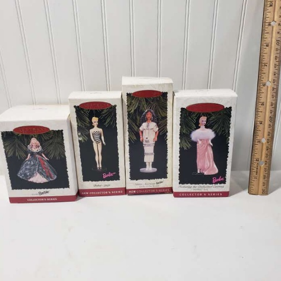 Lot of 4 Hallmark Barbie Keepsake Ornaments