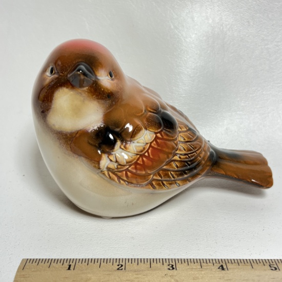 Chunky Pottery Bird Figurine