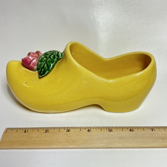 Vintage McCoy Pottery Yellow “Wooden Shoe” Planter