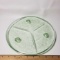 Vaseline Glass Footed Cake Plate