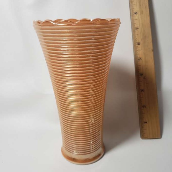 Vintage Anchor Hocking Lustre Ribbed Vase -1940’s