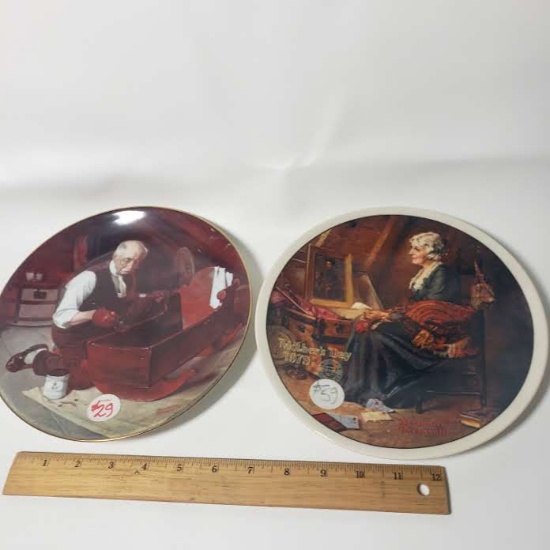 Lot of 2 Edwin M. Knowles Norman Rockwell Plates