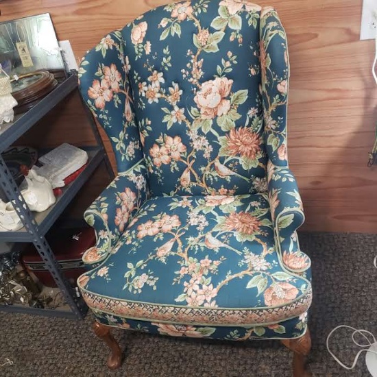 Floral Wingback Chair