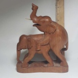 Carved Wood “Playing “ Elephants