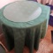 Faux Wood Round Display Table with Table Cloth
