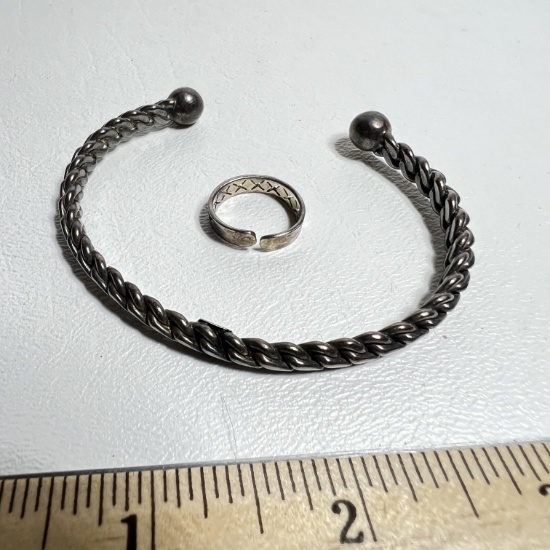 Sterling Silver Bracellet & Sterling Silver Toe Ring